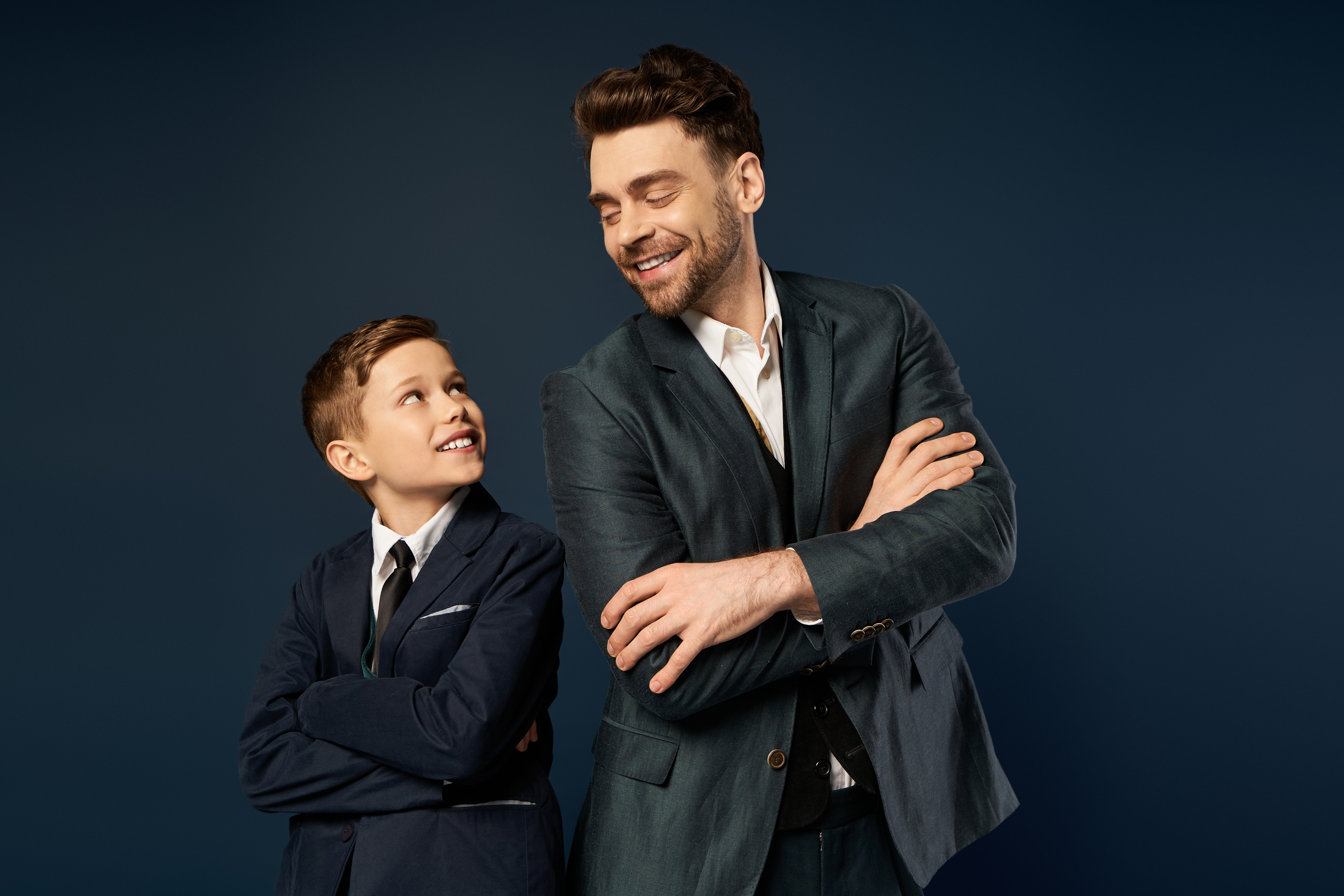 Father and son in suits