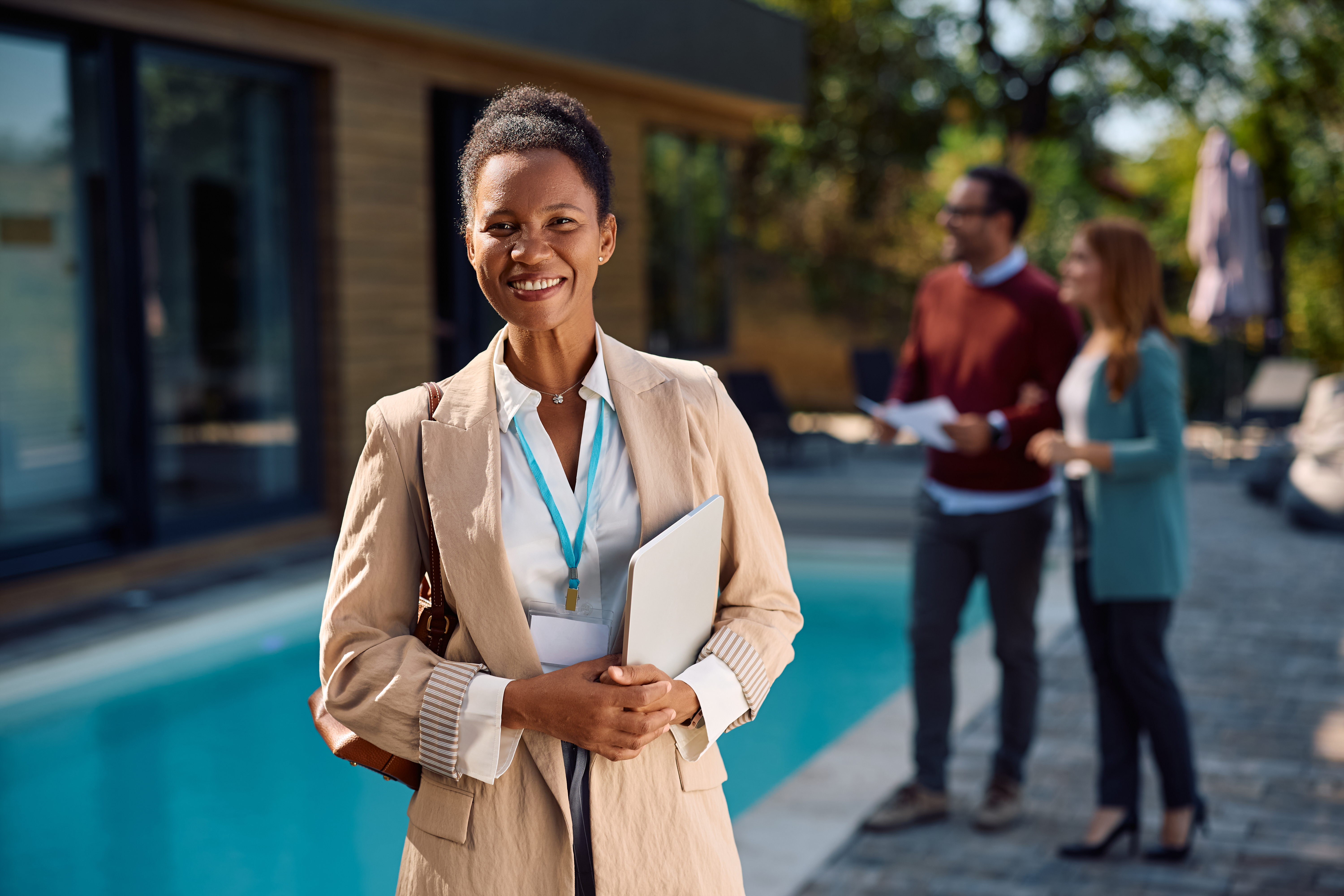 Happy real estate agent